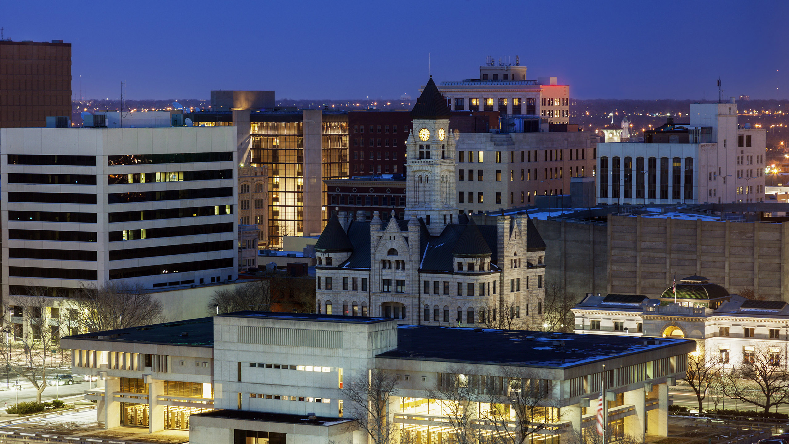 image of the Wichita skyline and waterway